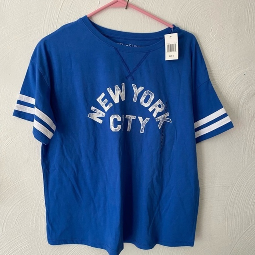 New York City Fifth Sun Shirt‎ Blue Women’s Size Large Cotton Blend NWT